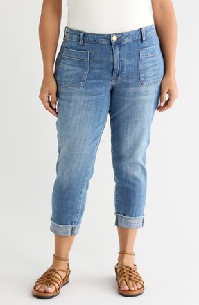 Kut from the Kloth Amy High Waist Patch Pocket Crop Skinny Jeans in Attractive at Nordstrom, Size 14W