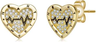 Rachel Glauber 14K Plated Cz Stud Earrings