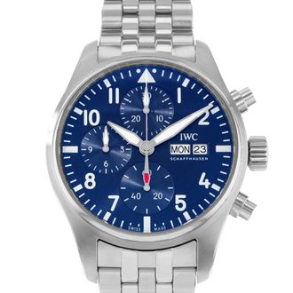 IWC Pre-owned IWC Pilot Chronograph Blue Dial Mens Watch IW388102