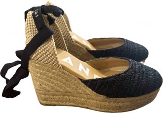 Maneb&igrave; Womens Wedge Espadrilles In Navy Blue