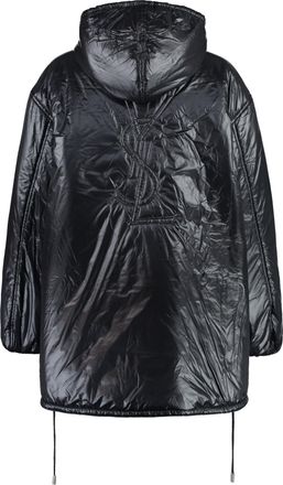 Saint Laurent Womens Nylon Windbreaker Jacket Black Polyester; Polyamide Trench & Raincoats