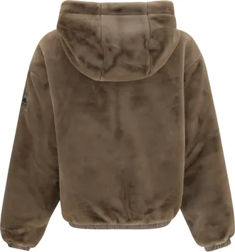 Moose Knuckles Womens Reversible Hoodie Eaton Bunny Ashen Ashen-Ashen Outer: Faux Fur Sweatshirts Ashen/ashen Sweater