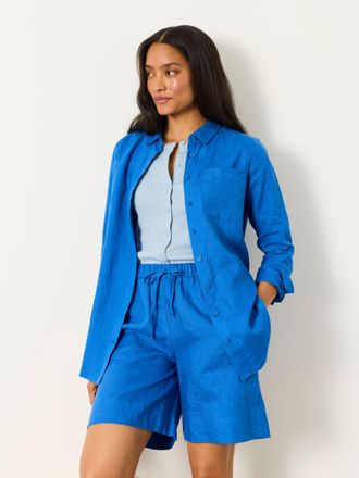 Fat Face FatFace Olivia Cobalt Blue Regular Linen Shirt