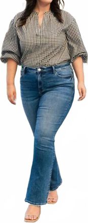 Flying Monkey High Rise Slim Bootcut Jeans In Blue
