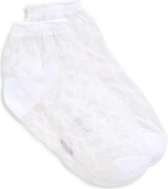 Stems Sydney Sheer Lace Quarter Socks in White at Nordstrom