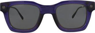Philipp Plein 50mm Square Sunglasses in Blue Black Smoke at Nordstrom Rack