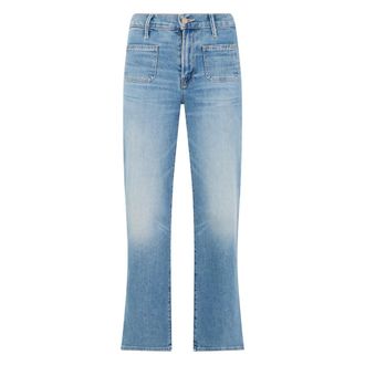 Mother Boot-cut Jeans, female, Blue, Size: W24 Cotton crop jeans