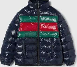 Gucci Kids - Padded Jacket With Web, Size 10 years, Blue, Ready-to-wear