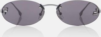 Fendi Fendi First Crystal oval sunglasses