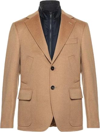 Fay Camel Velours Jas met Verwijderbare Vulling - Heren - Blazers - Bruin - 2XL - Jassen