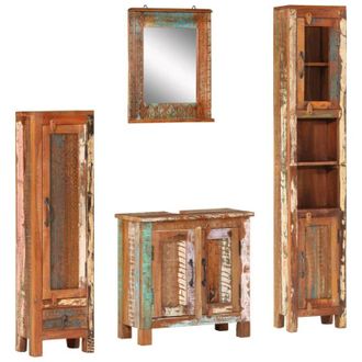 vidaXL Vidaxl - Conjunto De Muebles De Ba&ntilde;o 4 Piezas Madera Maciza Reciclada