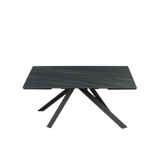 MondoViro Mesa extensible con tapa de gres negro cm 160/240x90 76h