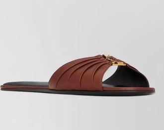 Saint Laurent leather babylone peep-toe mules
