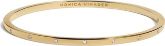 Monica Vinader Lab Grown Diamond Station Bangle in 18K Gold Vermeil /Diamond at Nordstrom, Size Medium