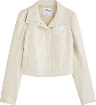 Courrèges Reedition Crinkled Vinyl Jacket - Off White - 38 (UK10 / S)