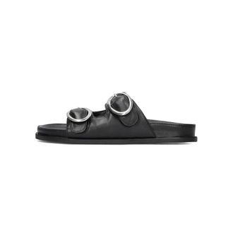 Strategia Schoenen, Dames, Zwart, 37 EU, Leer, LED Slippers Zomer Vibes