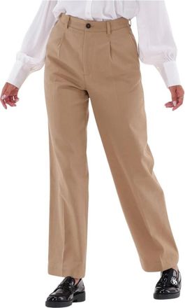 Vanessa Bruno Zilver Pant Dames Broek - Dames - Straight fit broeken - Bruin - S - Broeken
