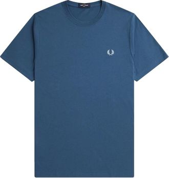 Fred Perry T-shirt met ronde hals - Heren - T-shirts - Blauw - 2XL - Katoen - Tops