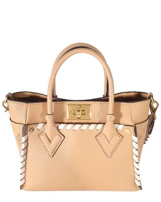 Louis Vuitton Brown, Neutral, Tan Mahina Calfskin Braided On My Side PM (Authentic Pre-Loved)