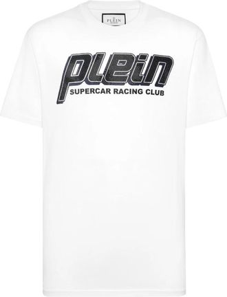 Philipp Plein T-Shirt Round Neck Racing - Heren - T-shirts - Wit - 4XL - Katoen - Tops