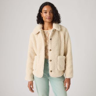 Levi's Rema Sherpa Jacket - Womens - XS - Grey