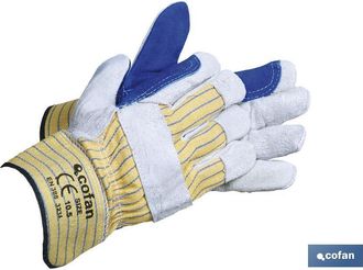 cofan Guantes De Serraje Americano Reforzados Especiales Para Carga Y Descarga Talla &Uacute;nica En388 Cofan T-10 (12 Pares)