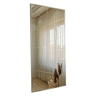 Dmora Espejo Dobbiaco, Detalles Geom&eacute;tricos, Forma Rectangular, Tipo De Piso, De Pared, 62x2h Cm Plata