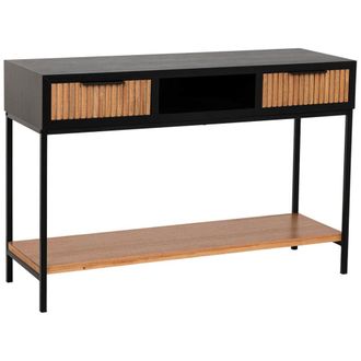 Wanderlust Deco Recibidor dos cajones madera y metal 120x40x69