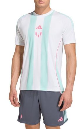 adidas Messi Performance Training Jersey in White/Semi Flash Aqua at Nordstrom, Size Xx-Large R
