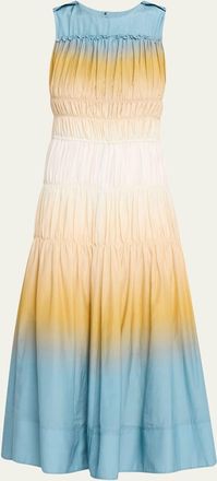 3.1 Phillip Lim Smocked Ombr&eacute; Voile Midi Dress