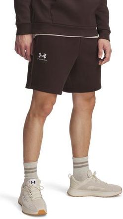 Under Armour Mens Essential Fleece Shorts - Kona Brown/White Size XXL