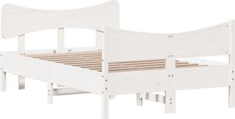 vidaXL Vidaxl - Bed Frame without Mattress White 120x190 cm Small Double Solid Wood Pine