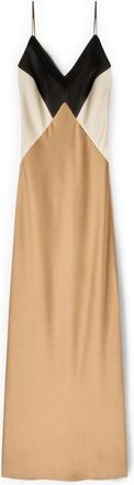 Motivi Lange satijnen jurk - Dames - Avondkleed - Beige - S - Satijn - Kleedjes