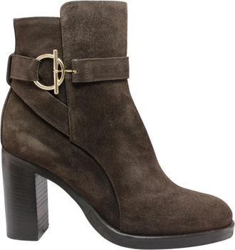Sofia/Len Enkellaars - Dames - Laarzen met Hak - Bruin - 40 EU - Schoenen