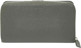 Prada Pre-owned Wallets, male, Gray, Size: ONE SIZE Pre-owned Saffiano Leather Long Wallet