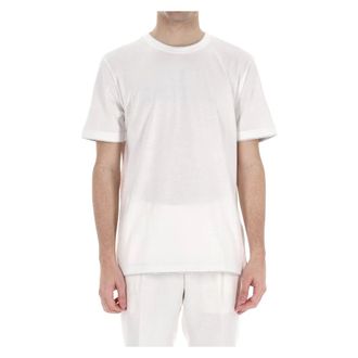 Eleventy T-Shirts, male, White, Size: 2XL Crew-neck Cotton T-shirt