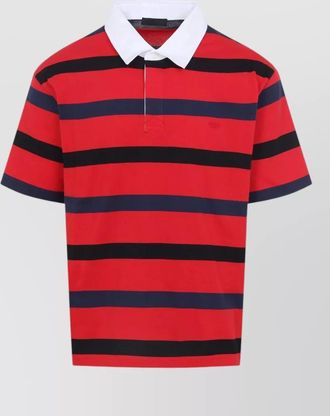 Prada polo shirt contrast collar short sleeves stripes