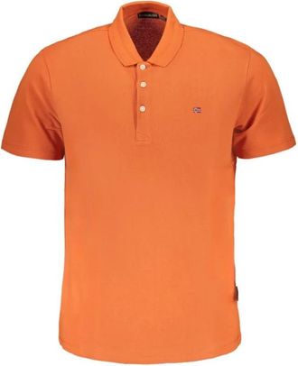 Napapijri Oranje Polo Shirt met Borduurwerk - Heren - Polos - Oranje - S - Tops