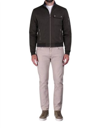 Moorer Corbinick Stand-Collar Bomber Jacket In Verde