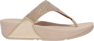 FitFlop Dames/Dames Lulu Glitz Toe Post Wedge Sandalen (Roze Goud)