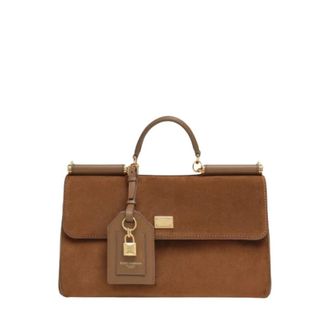 Dolce & Gabbana My Sicily Tote - Dames - Handtassen - Bruin - ONE Size - Su&egrave;de - Tassen