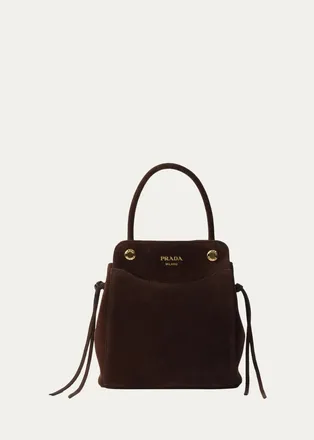 Prada Carry Mini Suede Top-Handle Bag