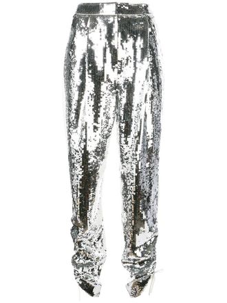Tibi Broek met pailletten - Zilver