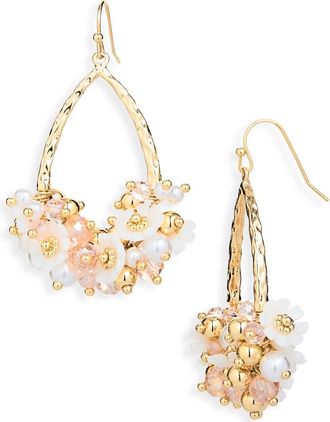 Cara Flower Cluster Drop Earrings in Ivory/Multi at Nordstrom Rack