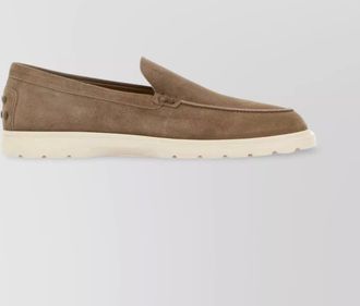 Tod's suede loafers with round toe and rubber sole
