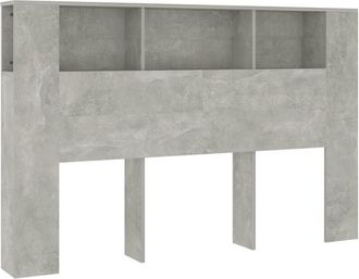 vidaXL Mueble cabecero gris hormigón 160x18,5x104,5 cm Vidaxl