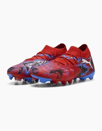 Puma Mens 8 Match Firm Ground Football Boots - Red/Multi - Size: 10.5