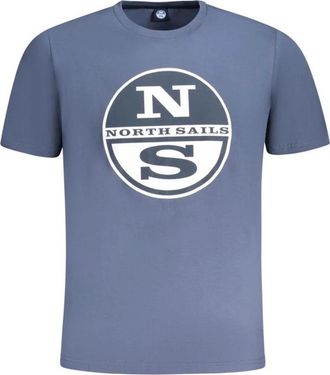 North Sails Blauw Casual Katoen Crew Neck T-Shirt - Heren - T-shirts - Blauw - M - Katoen - Tops