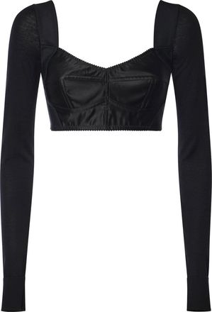 Dolce & Gabbana Satin And Wool Bustier Top