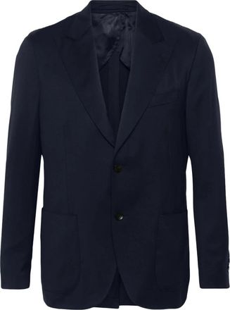Lardini Marineblauwe wollen blazer - Heren - Blazers - Blauw - 3XL - Wol - Jassen